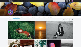 写真ストレージおよび共有サイト Flickr のスクリーンショット