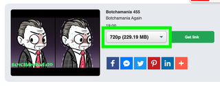 yt5s.com から YouTube 動画をダウンロードする過程で、ボックスに [品質] メニューがハイライト表示されます。