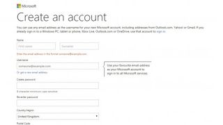 Microsoft アカウントを作成する