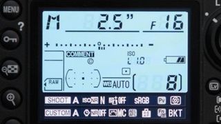 3. 小さな絞りを設定します