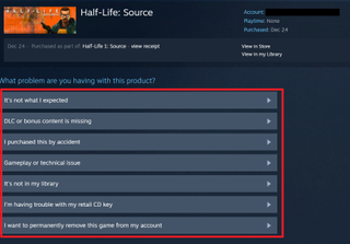 Steamで返金を受ける方法