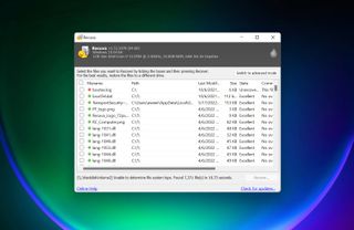 Windows 11 PC で実行されている Recuva を示すハードドライブからデータを復元する方法の手順