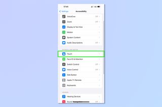 iPhone でシェイクして元に戻すをオフにするために必要な手順を示すスクリーンショット