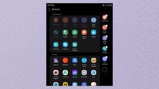 S ペン機能を示す Samsung Galaxy Z Fold3 S ペンのショートカット メニューのスクリーンショット