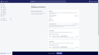 Shopifyの発送および配送プロセスのメニュー