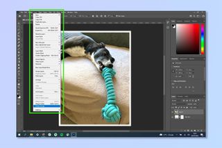 Adobe Photoshop で枠線を追加する方法を示すスクリーンショット