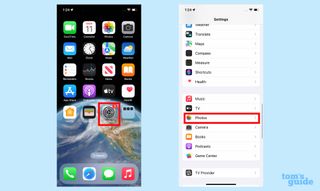 iCloud共有フォトライブラリは「設定」の「写真」に移動します