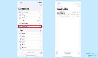 iOS 16メールでスケジュールされたメールを管理する