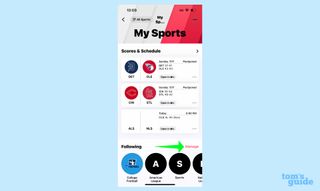 iOS 16 の iPhone のニュース アプリでスポーツを設定する方法 -- フォローするチームを追加する