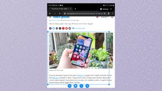 Tom's Guide の Web ページの画像を表示している Samsung Galaxy Z Fold3 のスクリーンショット