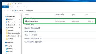 PC の CPU 温度を確認する方法 ステップ 2: Core Temp Setup 実行ファイルを開く
