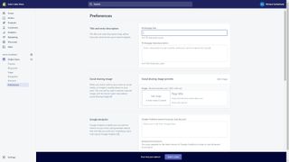 Shopify のウェブサイトビルダー設定メニュー