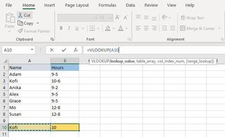 Excel で VLOOKUP を使用する方法 ステップ 3: ルックアップ値を含むセルをクリックします